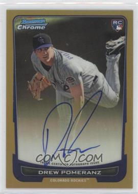 2012 Bowman - [Base] - Chrome Gold Refractor Rookie Autographs #212 - Drew Pomeranz /50