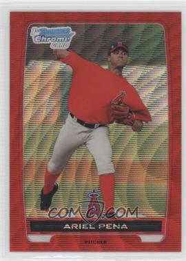 2012 Bowman - Chrome Prospects - Redemption Refractor Red Wave #BCP47 - Ariel Pena /25