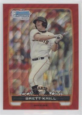 2012 Bowman - Chrome Prospects - Redemption Refractor Red Wave #BCP51 - Brett Krill /25