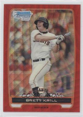 2012 Bowman - Chrome Prospects - Redemption Refractor Red Wave #BCP51 - Brett Krill /25