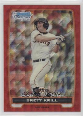 2012 Bowman - Chrome Prospects - Redemption Refractor Red Wave #BCP51 - Brett Krill /25