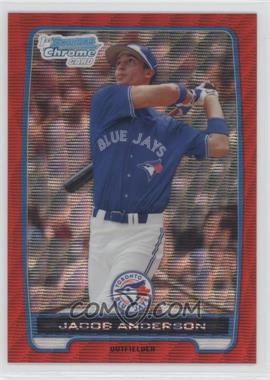2012 Bowman - Chrome Prospects - Redemption Refractor Red Wave #BCP83 - Jacob Anderson /25