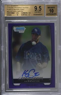 2012 Bowman - Chrome Prospects Autographs - Purple Refractor #BCP62 - Kes Carter /10 [BGS 9.5 GEM MINT]