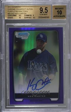 2012 Bowman - Chrome Prospects Autographs - Purple Refractor #BCP62 - Kes Carter /10 [BGS 9.5 GEM MINT]