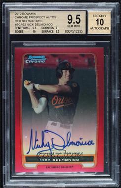 2012 Bowman - Chrome Prospects Autographs - Red Refractor #BCP92 - Nick Delmonico /5 [BGS 9.5 GEM MINT]