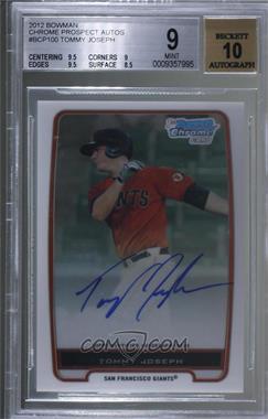 2012 Bowman - Chrome Prospects Autographs #BCP100 - Tommy Joseph [BGS 9 MINT]