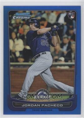 2012 Bowman Chrome - [Base] - Blue Refractor #168 - Jordan Pacheco /250