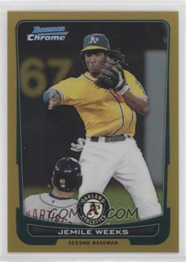 2012 Bowman Chrome - [Base] - Gold Refractor #75 - Jemile Weeks /50 [EX to NM]