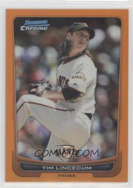 2012 Bowman Chrome - [Base] - Orange Refractor #42 - Tim Lincecum /25 [EX to NM]