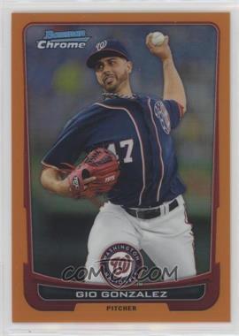 2012 Bowman Chrome - [Base] - Orange Refractor #61 - Gio Gonzalez /25