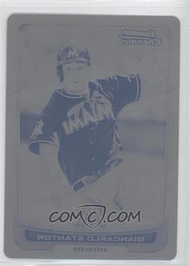 2012 Bowman Chrome - [Base] - Printing Plate Black #5 - Giancarlo Stanton /1