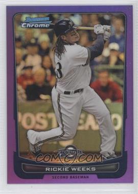 2012 Bowman Chrome - [Base] - Purple Refractor #143 - Rickie Weeks /199