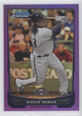 2012 Bowman Chrome - [Base] - Purple Refractor #143 - Rickie Weeks /199