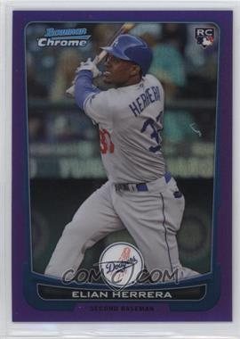 2012 Bowman Chrome - [Base] - Purple Refractor #177 - Elian Herrera /199