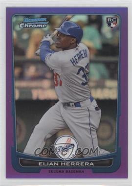 2012 Bowman Chrome - [Base] - Purple Refractor #177 - Elian Herrera /199