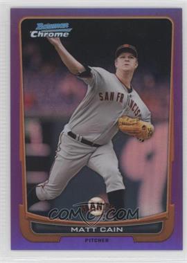 2012 Bowman Chrome - [Base] - Purple Refractor #195 - Matt Cain /199