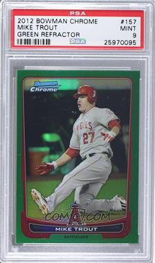 2012 Bowman Chrome - [Base] - Rack Pack Green Refractor #157 - Mike Trout [PSA 9 MINT]