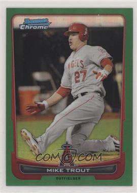2012 Bowman Chrome - [Base] - Rack Pack Green Refractor #157 - Mike Trout