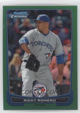 2012 Bowman Chrome - [Base] - Rack Pack Green Refractor #165 - Ricky Romero