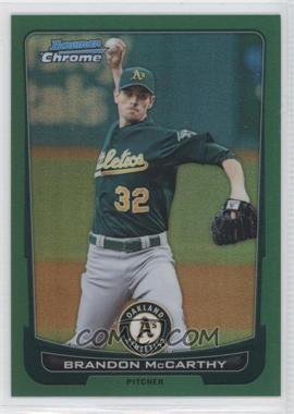 2012 Bowman Chrome - [Base] - Rack Pack Green Refractor #166 - Brandon McCarthy