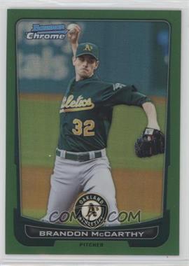 2012 Bowman Chrome - [Base] - Rack Pack Green Refractor #166 - Brandon McCarthy