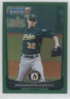 2012 Bowman Chrome - [Base] - Rack Pack Green Refractor #166 - Brandon McCarthy