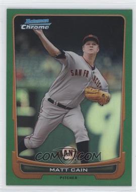 2012 Bowman Chrome - [Base] - Rack Pack Green Refractor #195 - Matt Cain