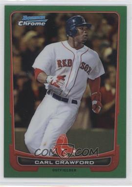 2012 Bowman Chrome - [Base] - Rack Pack Green Refractor #33 - Carl Crawford