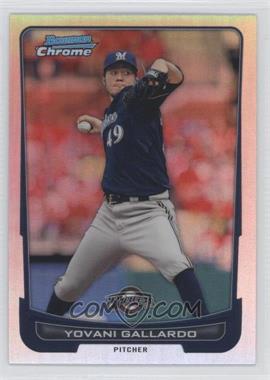 2012 Bowman Chrome - [Base] - Refractor #71 - Yovani Gallardo