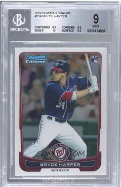 2012 Bowman Chrome - [Base] #214 - Bryce Harper [BGS 9 MINT]