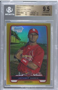 2012 Bowman Chrome - Prospects - Gold Refractor #BCP158 - Anthony Garcia /50 [BGS 9.5 GEM MINT]