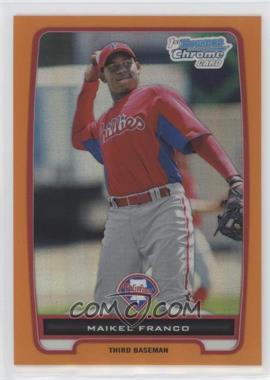 2012 Bowman Chrome - Prospects - Orange Refractor #BCP112 - Maikel Franco /25