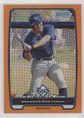 2012 Bowman Chrome - Prospects - Orange Refractor #BCP113 - Granden Goetzman /25