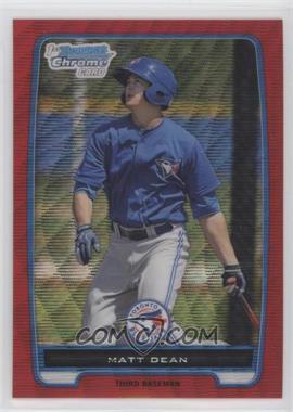 2012 Bowman Chrome - Prospects - Red Wave Refractor #BCP118 - Matt Dean /25