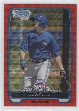 2012 Bowman Chrome - Prospects - Red Wave Refractor #BCP118 - Matt Dean /25