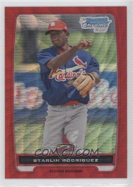 2012 Bowman Chrome - Prospects - Red Wave Refractor #BCP135 - Starlin Rodriguez /25