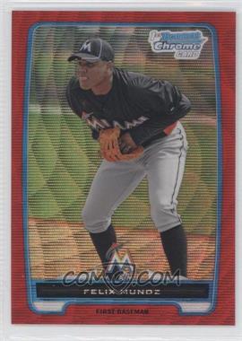 2012 Bowman Chrome - Prospects - Red Wave Refractor #BCP192 - Felix Munoz /25