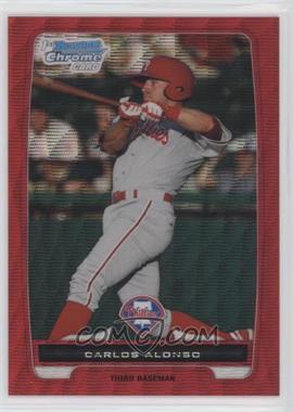 2012 Bowman Chrome - Prospects - Red Wave Refractor #BCP210 - Carlos Alonso /25