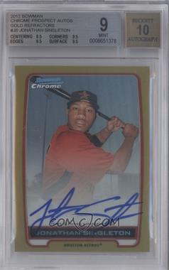 2012 Bowman Chrome - Prospects Autographs - Gold Refractor #BCA-JS - Jonathan Singleton /50 [BGS 9 MINT]