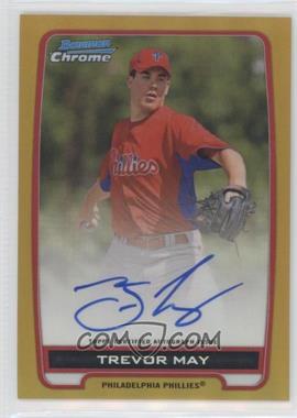 2012 Bowman Chrome - Prospects Autographs - Gold Refractor #BCA-TM - Trevor May /50