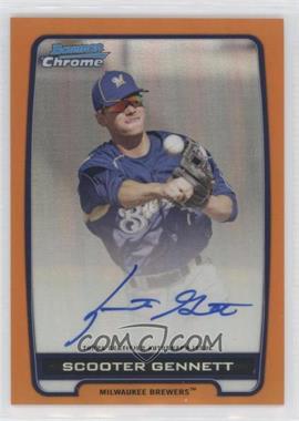 2012 Bowman Chrome - Prospects Autographs - Orange Refractor #BCA-SG - Scooter Gennett /25