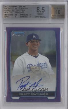 2012 Bowman Chrome - Prospects Autographs - Purple Refractor #BCA-PM - Pratt Maynard /10 [BGS 8.5 NM‑MT+]