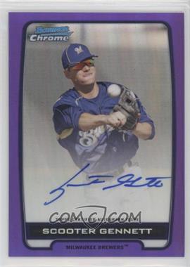 2012 Bowman Chrome - Prospects Autographs - Purple Refractor #BCA-SG - Scooter Gennett /10