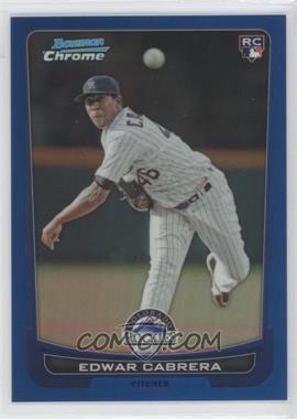 2012 Bowman Draft Picks & Prospects - Chrome - Blue Refractor #27 - Edwar Cabrera /250