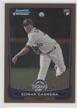 2012 Bowman Draft Picks & Prospects - Chrome - Gold Refractor #27 - Edwar Cabrera /50