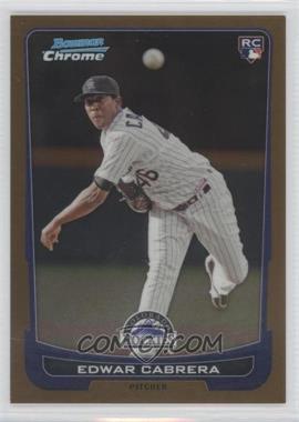 2012 Bowman Draft Picks & Prospects - Chrome - Gold Refractor #27 - Edwar Cabrera /50