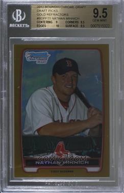 2012 Bowman Draft Picks & Prospects - Chrome Draft Picks - Gold Refractors #BDPP71 - Nathan Minnich /50 [BGS 9.5 GEM MINT]