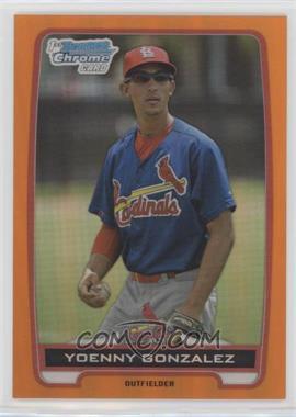 2012 Bowman Draft Picks & Prospects - Chrome Draft Picks - Orange Refractors #BDPP72 - Yoenny Gonzalez /25