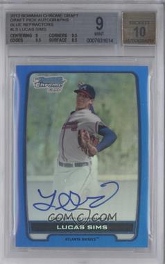 2012 Bowman Draft Picks & Prospects - Chrome Draft Picks Autographs - Blue Refractor #BCA-LS - Lucas Sims /150 [BGS 9 MINT]