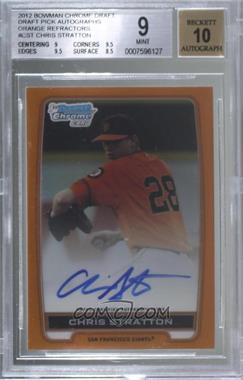 2012 Bowman Draft Picks & Prospects - Chrome Draft Picks Autographs - Orange Refractor #BCA-CST - Chris Stratton /25 [BGS 9 MINT]